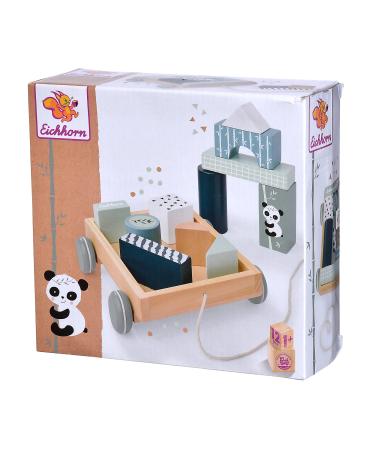 Eichhorn - Construction wagon with 11 building blocks pull-along toy 12 pieces 18x17.5 cm from 1 year 100003800