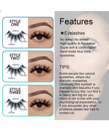 VESHELY Mink Magnetic Eyelashes Kit - 3 Pairs Reusable 3D5D Faux Lashes with Eyeliner | No Glue Needed - Buy Online on SooperMarket.com
