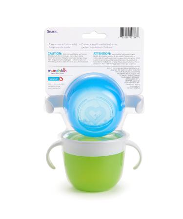 Munchkin Snack Box for Babies & Toddlers | Foldable BPA-Free Snack Cup | Leak-Proof Food Container - 2 Pack (Blue/Green) - Buy Online on SooperMarket.com