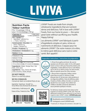 LIVIVA Organic Shirataki Konjac Rice Shaped (2 Pk) Diabetic-Friendly Low Carb Low Calorie Pasta Noodles Ready to Serve No Odor Certified Non-GMO Gluten Free Vegan Plant-Based Keto Kosher Halal - Buy Online on SooperMarket.com