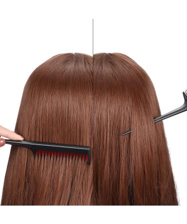 3 Piece Triple Teasing Comb Set - Rat Tail Combs for Women - Perfect for Root Teasing, Adding Volume, and Evening Styling - Black and Red - Buy Online on SooperMarket.com