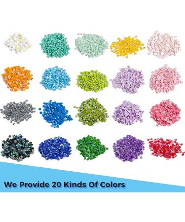 AB Diamond Painting Beads 5D Accessories - 20 Colors Round Drills & Rhinestones for Craft - 2.8MM/20000PCS - Buy Online on SooperMarket.com