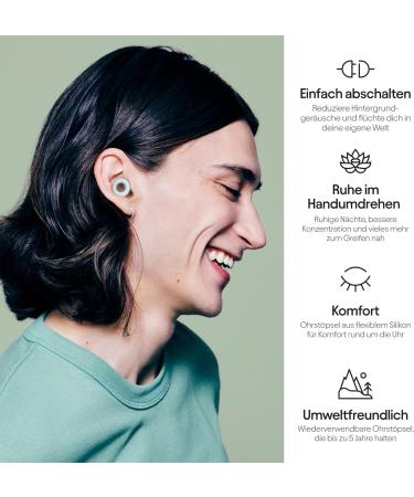 Loop Quiet Earplugs for Sleeping | Soft Reusable Silicone Hearing Protection with 8 Attachments | Noise Reduction SNR 24dB | Ideal for Travel & Concentration - Mint - Buy Online on SooperMarket.com
