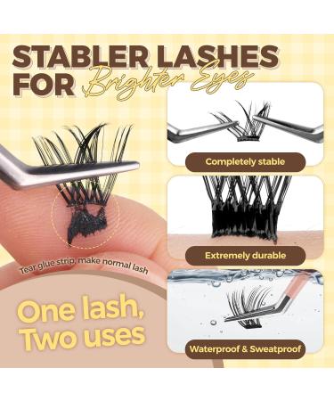 LASHVIEW Self Adhesive Eyelash Clusters - No Glue Needed 10-16mm Press-on Lash Extension Kit with Tweezers | Natural DIY Eyelash Extensions (F21) ZNF21 - Buy Online on SooperMarket.com