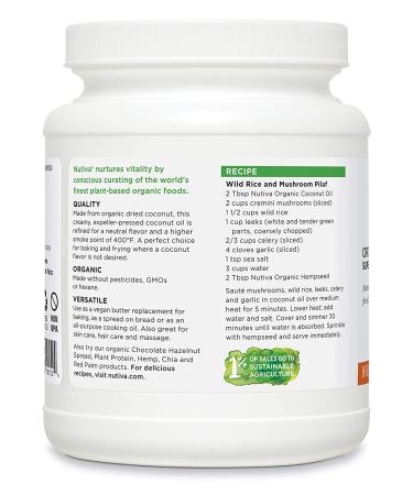 Nutiva Organic Refined Coconut Oil 54 fl oz | Healthy Cooking & Skin Care - Buy Online on SooperMarket.com