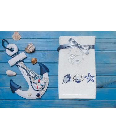 Luxury Ocean Themed Dolphins Fingertip Towels - 6-Piece Set 12x20 Inches - Buy Online on SooperMarket.com