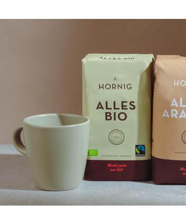 J. Hornig Organic & Fair Trade Ground Coffee 500g Intensive Aroma & Strong Taste for Filter Coffee French Press & Espresso | All Bio Certified - Buy Online on SooperMarket.com