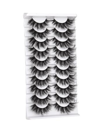 WiwoSEO Mink False Eyelashes - 10 Pairs Fluffy Dramatic Volume with 3D Cat Eye Effect - Buy Online on SooperMarket.com