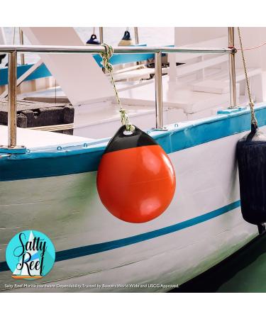 Salty Reef Marine Hardware 12 All Purpose Marine Grade PVC Vinyl Round Buoy Fender in Orange - Buy Online on SooperMarket.com