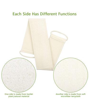 Exfoliating Loofah Back Scrubber for Bath | Long Shower Luffa Sponge with Soap Pocket | Natural Body Scratcher for Men & Women - Buy Online on SooperMarket.com