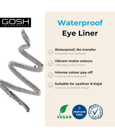 Gosh Matte Eyeliner Cool Gray - Creamy Soft Texture High Opacity Vegan & Perfume-Free | Perfect for Smokey Eyes | 1 Piece - Buy Online on SooperMarket.com