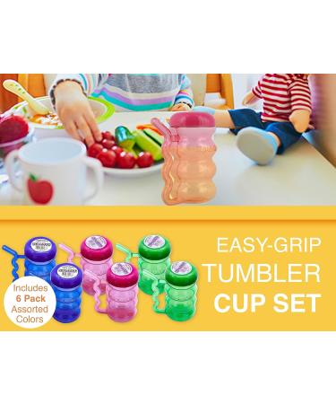 Arrow Home Products Sip A Mug  14oz  6pk - Easy to Grip Plastic Kid's Cup Where the Handle is the Straw - BPA-free with Screw-On Caps Great for Everyday Use  Made in the USA - Assorted Colors - Buy Online on SooperMarket.com