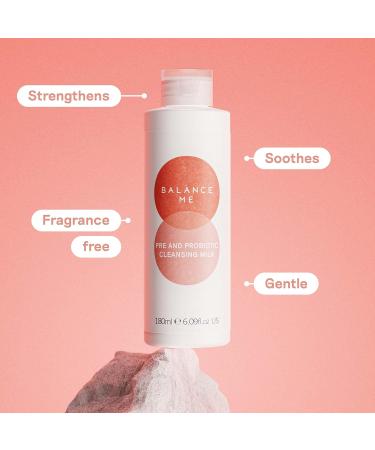 Balance Me Pre And Probiotic Cleansing Milk Fragrance Free Soothes and Strengthens Perfect for Sensitive Skin Made In UK 180ml - Buy Online on SooperMarket.com