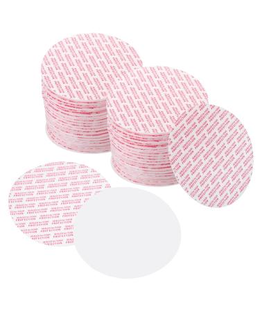 PATIKIL 80mm/3.12inch Foam Lid Liner 100Pcs PS Foam Resistant Tamper Pressure Sensitive Seal for Bottle Cap Liners Seals White Red