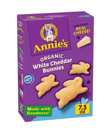 Annie's Organic White Cheddar Bunnies Baked Snack Crackers, 7.5 oz 7.5 Ounce (Pack of 1)
