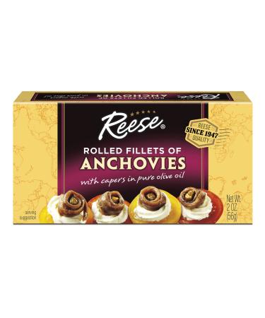Reese Rolled Anchovies, 2 Ounce Tins (Pack of 10)
