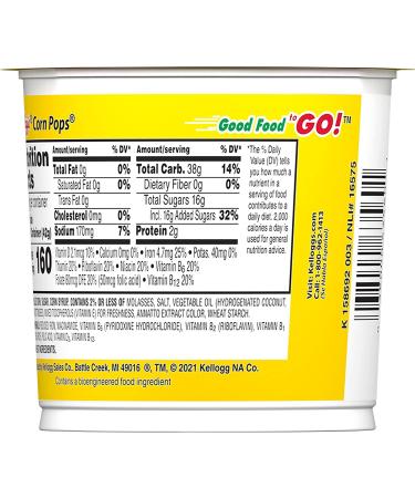 Kellogg's Corn Pops Cereal Cup | Single Serve Original 1.5oz Cup | 8 Vitamins and Minerals - Buy Online on SooperMarket.com