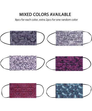 NU R Disposable Face Mask 3Ply Mask with Filter Layer and Elastic Earloop Retail 50pcs/box PAISLEY 50PCS - Buy Online on SooperMarket.com