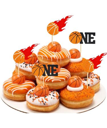 Arthsdite 24Pcs Basketball One Cupcake Toppers Basketball Themed First Birthday Cake Topper Decorations for Sport Theme Boys First Birthday Party Sports Event Party Supplies - Buy Online on SooperMarket.com