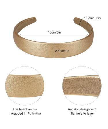 10 Pcs Vintage Non-Slip PU Leather Headband Set for Women & Girls - Multicolor Wide Hairbands | International Shipping Available - Buy Online on SooperMarket.com