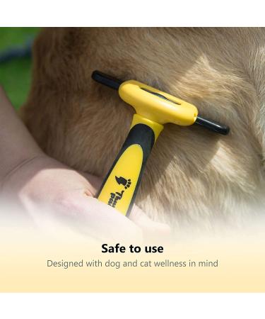 Thunderpaws Professional De-Shedding Tool for Dogs and Cats - Small to Large Breeds - Short or Long Hair - Yellow - Buy Online on SooperMarket.com