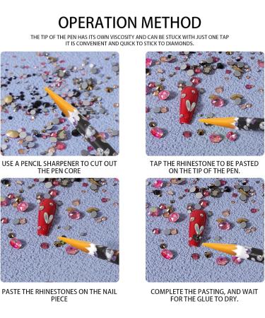 Rhinestone Picker Tool Adhesive Point Drill Resin Pens - DIY Accessories for Nails Crafts Makeup Face Clothes Shoes Gem Pick up Tool Rhinestone Applicator Puchen - Buy Online on SooperMarket.com