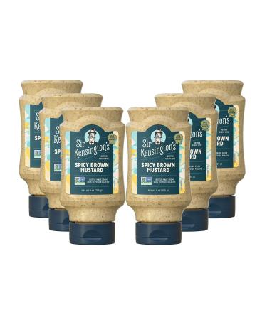 Sir Kensington's Mustard Spicy Brown Gluten Free Certified Vegan Non- GMO Project Verified From 100% Grade-A Mustard Seeds Shelf-Stable 9 oz 6 count 9 Fl Oz (Pack of 6) Spicy Brown Mustard