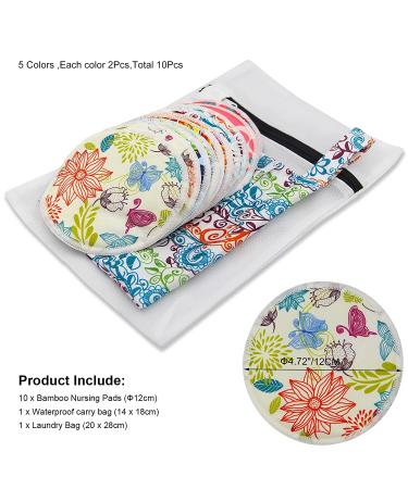 Pinowu Organic Bamboo Nursing Pads - 10 Washable Pads + Wet Bag & Wash Bag | Charming Nipplecovers for Breastfeeding Moms - Pastel Touch, Large 4.7 - Buy Online on SooperMarket.com