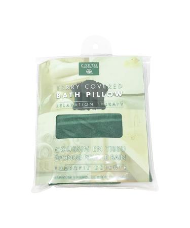 Earth Therapeutics Terry Covered Bath Pillow Dark Green