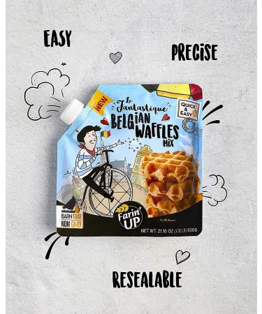 Le Fantastique Belgian Waffle Mix With Sugar Pearl. By FarinâUP  Non-GMO  just add milk & butter - 21.16 oz  Makes 16 Waffles - Buy Online on SooperMarket.com