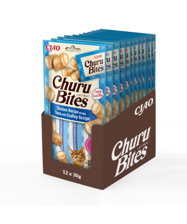 Inaba churu bites - cat treats for feeding from the hand - crispy pockets with a creamy filling - Jakobsmussel Jakobsmussels 30 g (1 Pack)