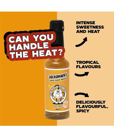 Jackanapes Scotch Bonnet Hot Sauce 150ml - Sweet Tropical Vegan Chilli Sauce with Mango, Pineapple, Lime & Cane Sugar - Made in the UK - Buy Online on SooperMarket.com