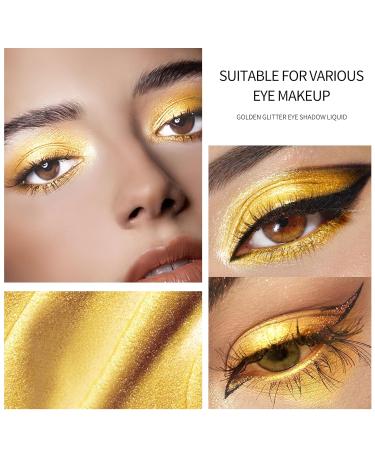 Liquid Gold Glitter Eyeshadow | Long-Lasting Metallic Shine for Halloween & Christmas Party Makeup - Buy Online on SooperMarket.com