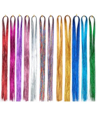 Hair Tinsel Hair Tinsel Kit with Tools Tinsel Hair Extensions 12 Colors 3200 Strands Glitter Hair Tinsel Heat Resistant 46 Inch Fairy Hair 12Colors-46Inch-3200Strands 12 Colors with kit - Buy Online on SooperMarket.com