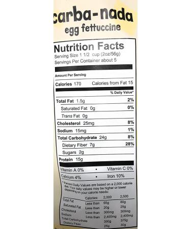 Carba-Nada Egg Fettuccine - 2 Pack, 10oz Bags | Al Dente, Low Carb Pasta Option - Buy Online on SooperMarket.com