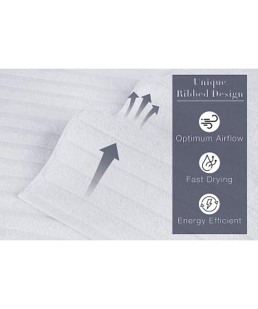 Classic Turkish Towels Premium 100% Turkish Cotton Ribbed Bath Sheet Set - 40x65 Inches, Extra Large, Quick-Dry, Absorbent, Luxury - Set of 3 White Towels - Buy Online on SooperMarket.com