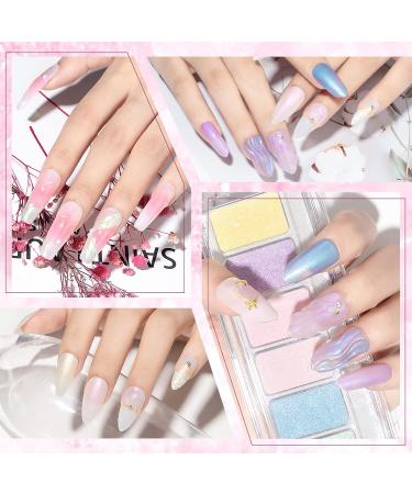 MIZHSE Chrome Nail Powder Set - 6 Colors Mermaid Aurora Moonlight Effect - Nail Art Pigment for Gel Polish - Mirror Effect Glitter Powder - Easy DIY Nail Studio - MJF002 - Buy Online on SooperMarket.com