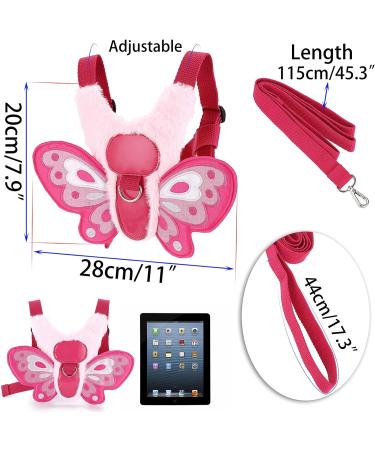 BTSKY Fluff Butterfly Baby Toddler Walking Harness with Safety Rein - Kids Anti-Lost Harness Leash Strap Belt Pink - Buy Online on SooperMarket.com