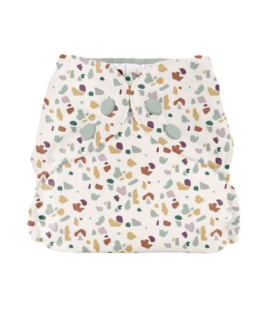 Esembly Cloth Diaper Outer Waterproof Cloth Diaper Cover Swim Diaper Leak-Proof and Breathable Layer Over Prefolds Flats or Fitteds Reusable Diaper with Snap Closure Size 2 (18-35lbs) Terrazzo Size 2 Terrazzo