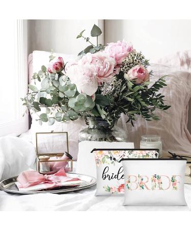 Bridesmaids Makeup Bag Set - Floral Wedding Cosmetic Canvas Bags for Women - Buy Online on SooperMarket.com