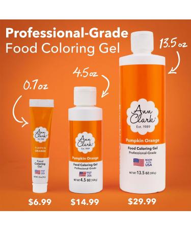 Ann Clark Pumpkin Orange Food Coloring Gel Extra Large 13.5 oz Professional Grade Made in USA - Buy Online on SooperMarket.com
