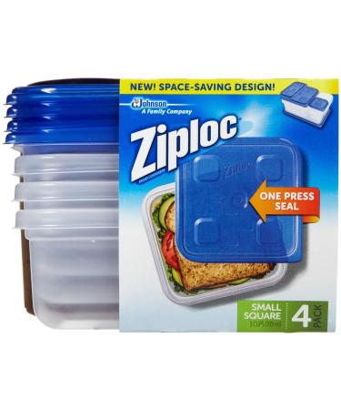 Ziploc Container, Small Square - 40 oz - 4 Count (Pack of 1)