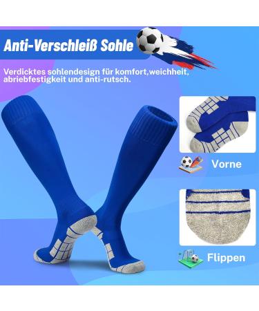 Buy Elutong Children's Football Socks - Unisex Training Socks Comfortable & Breathable Non-Slip Size 33-45 Black/White/Blue - Buy Online on SooperMarket.com