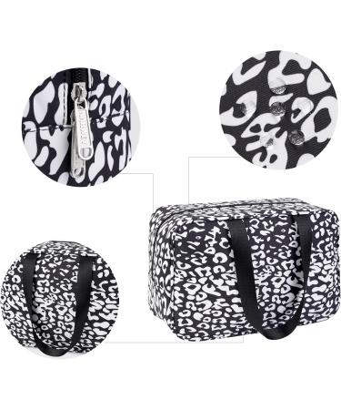 Large Full Size Toiletry Bag in Black Leopard Print - Travel Makeup Organizer for Women - Buy Online on SooperMarket.com