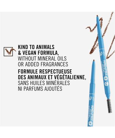 Rimmel London - Kind & Free Brow Definer Dual Ended Ultra Fine Tip and Spoolie NO mineral oils Vegan Formula - Warm Brown - 3 - Buy Online on SooperMarket.com