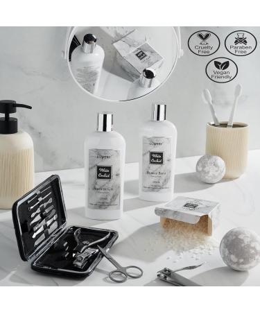 Spa Gifts for Women | White Orchid Bath & Body Gift Set | Self Care Spa Kit with Nail Kit Bath Bombs & More | Perfect Gifts for Mom Girlfriend & Special Occasions - Buy Online on SooperMarket.com