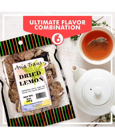 Asia Trans & Co. Dried Preserved Whole Lemon Crack Seed Slices - Sweet and Tart Citrus Flavor - Li Hing Mui Asian-Style Dry Candy - Buy Online on SooperMarket.com