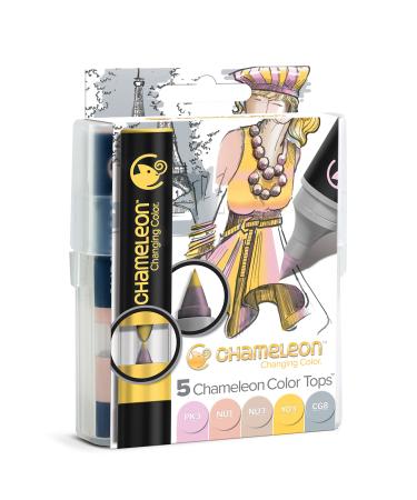 Chameleon Art Products, Pastel Tones, Color Tops, Quick and Easy Blending - Set of 5