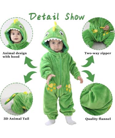 Doladola Unisex Dinosaur Hooded Romper Jumpsuit for 24-30 Months | Baby Toddler Sleepsuit Outfit - Buy Online on SooperMarket.com