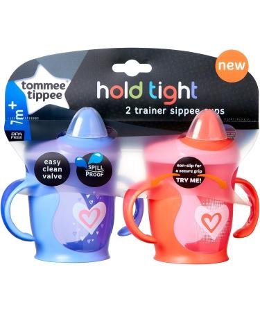 Tommee Tippee Hold Tight Trainer Sippy Cup 7+ Months - 2 Count (Colors Vary) - Buy Online on SooperMarket.com